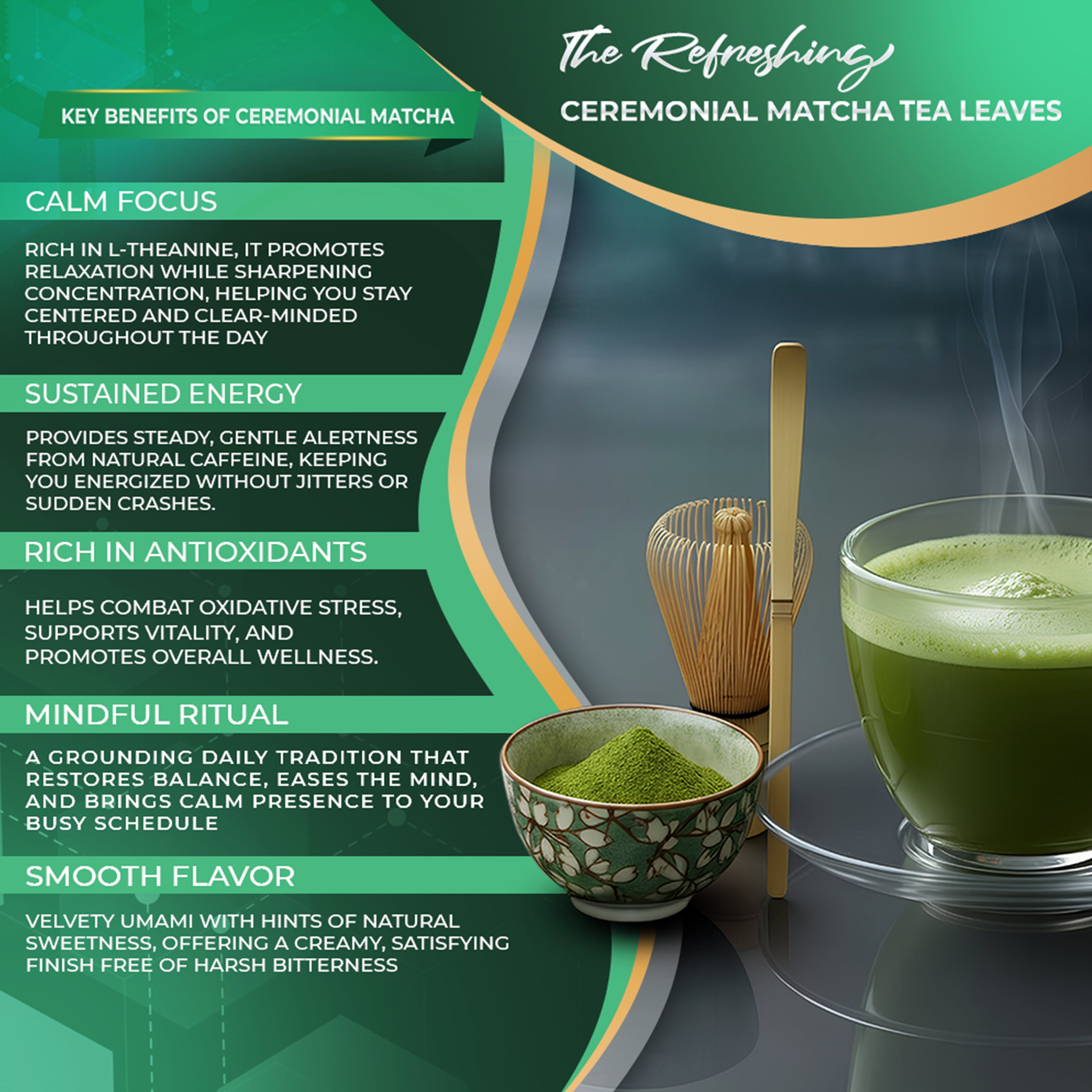 Golden Herbs USDA Organic Japanese Ceremonial Matcha Green Tea Powder – Premium Grade – Packed in USA