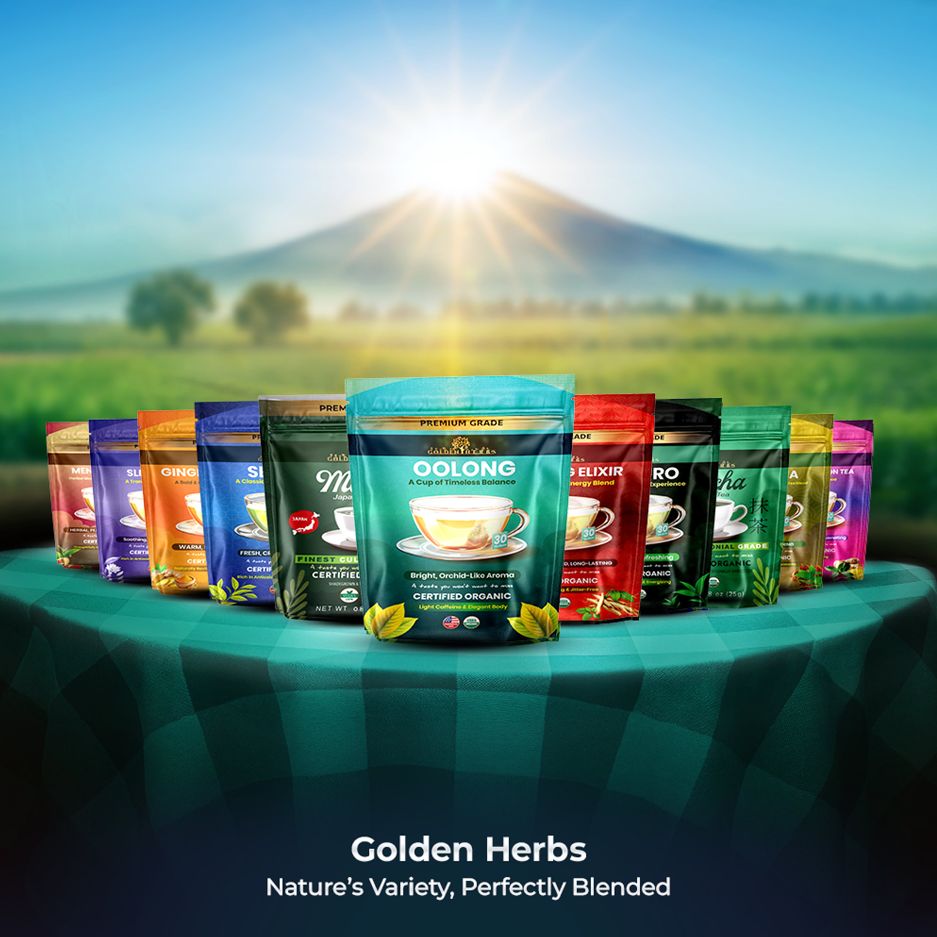 Golden Herbs USDA Organic Japanese Oolong Tea – Lightly Oxidized for Smooth Flavor & Aromatic Notes – 30 Tea Bags – Packed in USA
