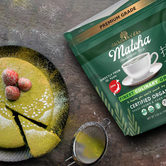 Golden Herbs USDA Organic Japanese Culinary Matcha Green Tea Powder – Smooth Flavor for Lattes, Baking & Smoothies – Packed in USA