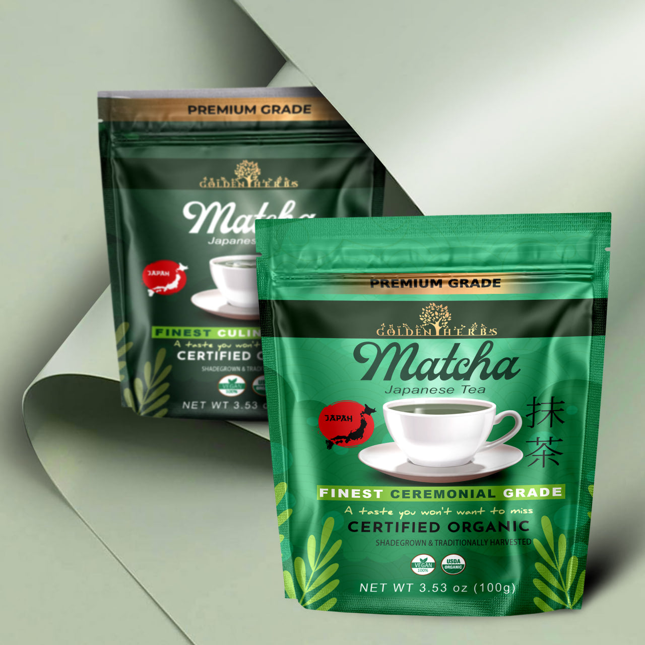 Golden Herbs USDA Organic Japanese Ceremonial Matcha Green Tea Powder – Premium Grade – Packed in USA