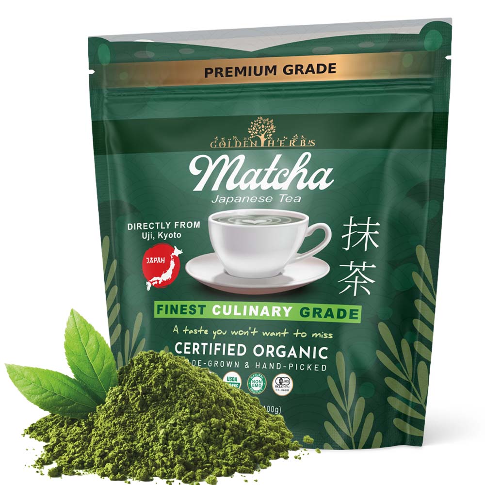 Golden Herbs Organic Japanese Culinary Grade Matcha Tea - Pouch Bag